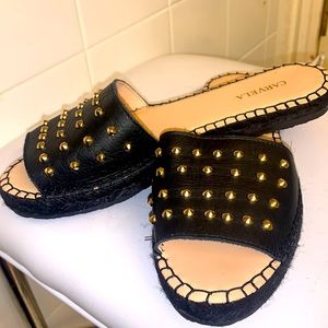 Black & Gold Carvela Sandals